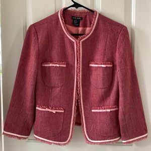 ICE GIRL Chanel style pink tweed jacket blazer